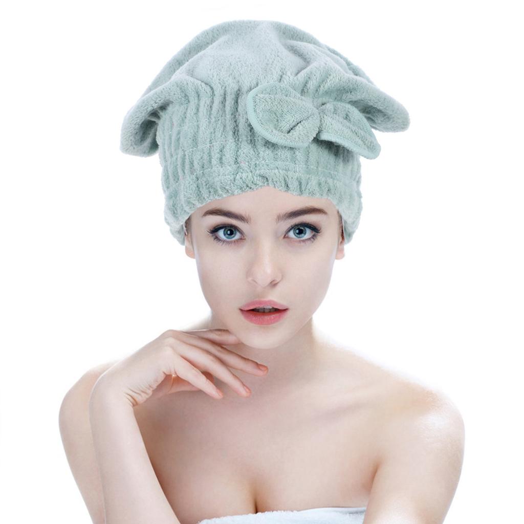 2Pcs Hair Drying Caps Lovely Water Absorbent Caps for Women Comfortable Bath Hats Quick Dry Hair Towel Wraps Soft Drying Hats