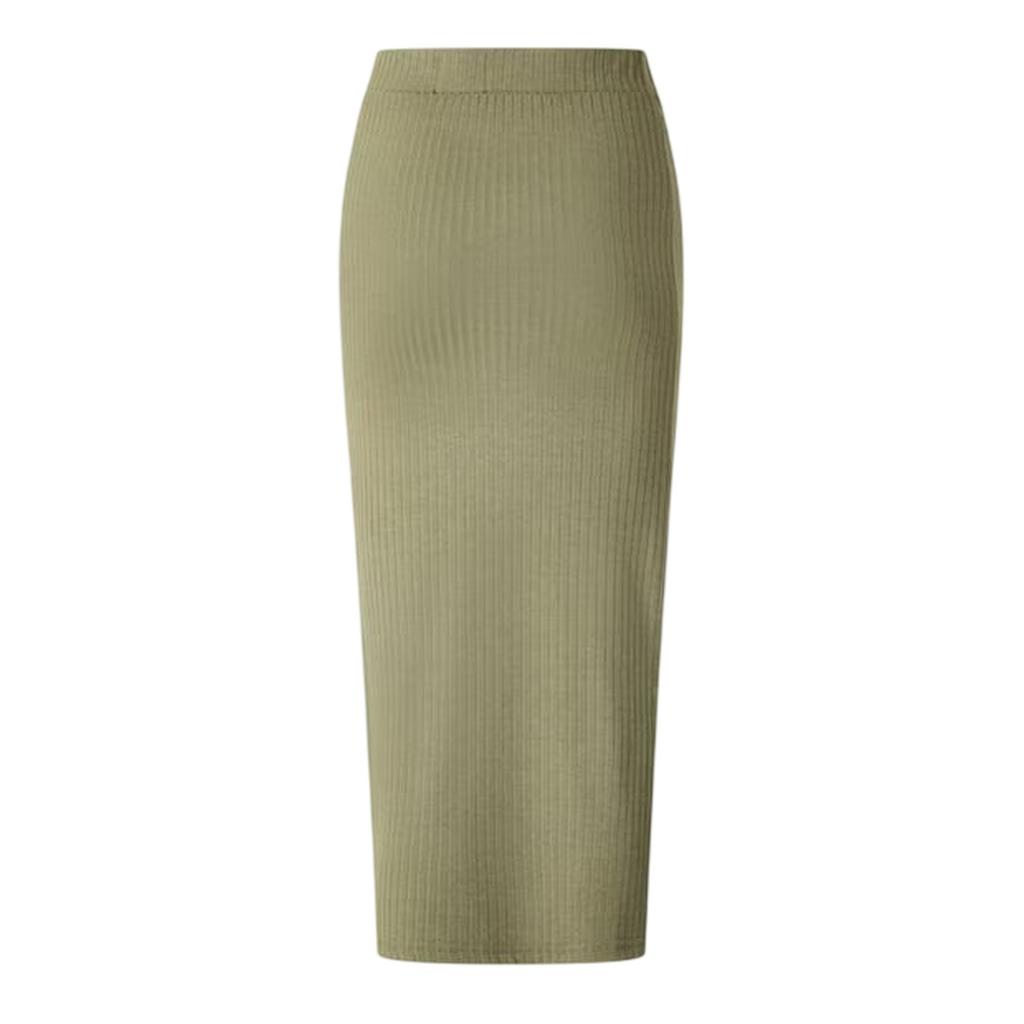 Pieces Womens/Ladies Ribbed Midi Skirt