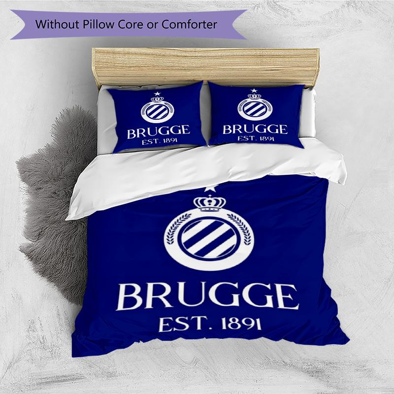 3pcs Duvet Cover Set (1*Duvet Cover + 2*Pillowcase, Without Core), Club Brugge K V Print Bedding Set, Bedroom Decor, All‑Season, Gift