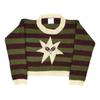 Pull rétro Y2K à col rond et manches longues, rayé