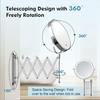 Rechargeable Wall Mounted Makeup Mirror 8 Inch Double Sided 1X 10X Magnifying Mirror with 3 Color Lights Dimmable Touch Screen