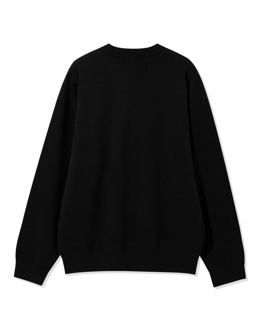 Treasure Jacquard Flame Logo Knit Black