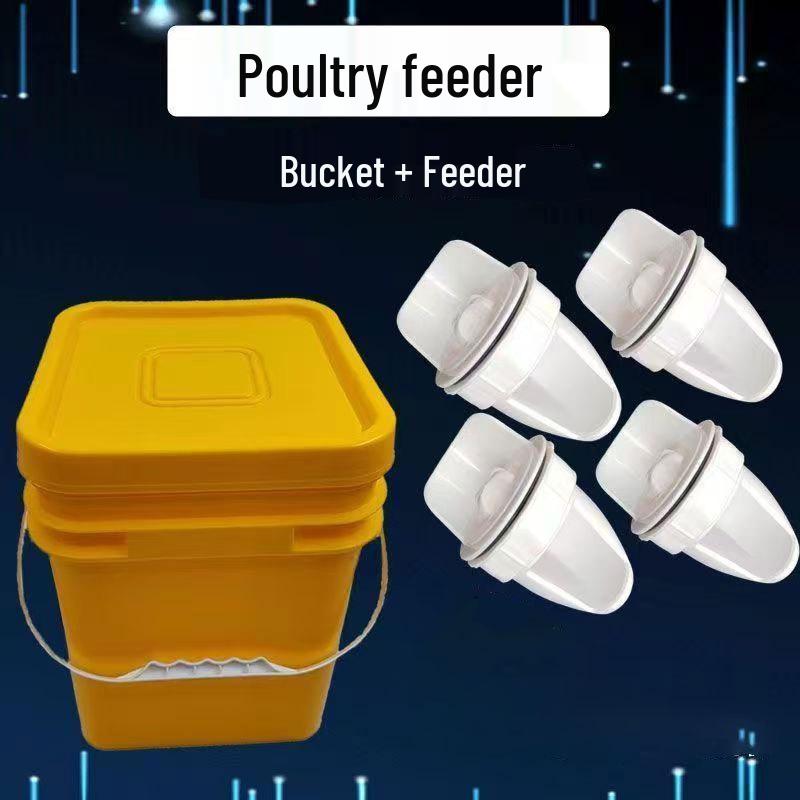 Windproof Rainproof Gravity Poultry Feeder for Chickens & Ducks