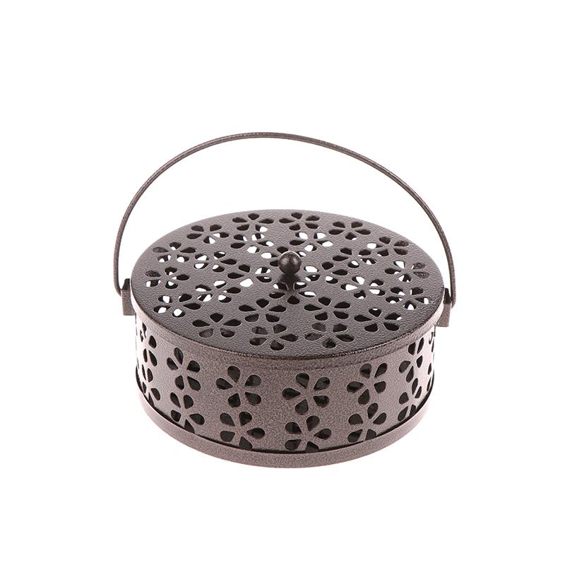 Portable Mosquito-Repellent Fireproof Mosquito-Repellent Household With Cover Wrought Iron Sandalwood Mosquito Incense Burner
