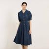 Double Collar Denim Dress B5m4o626