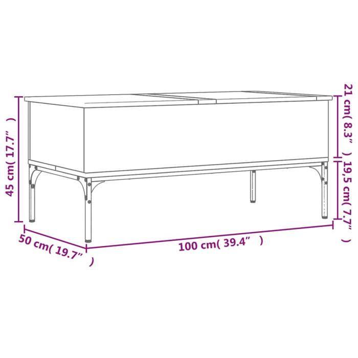 VidaXL Coffee Table, End Table with Adjustable Feet, Side Table Living Room Interior, Modern, Sonoma 845414