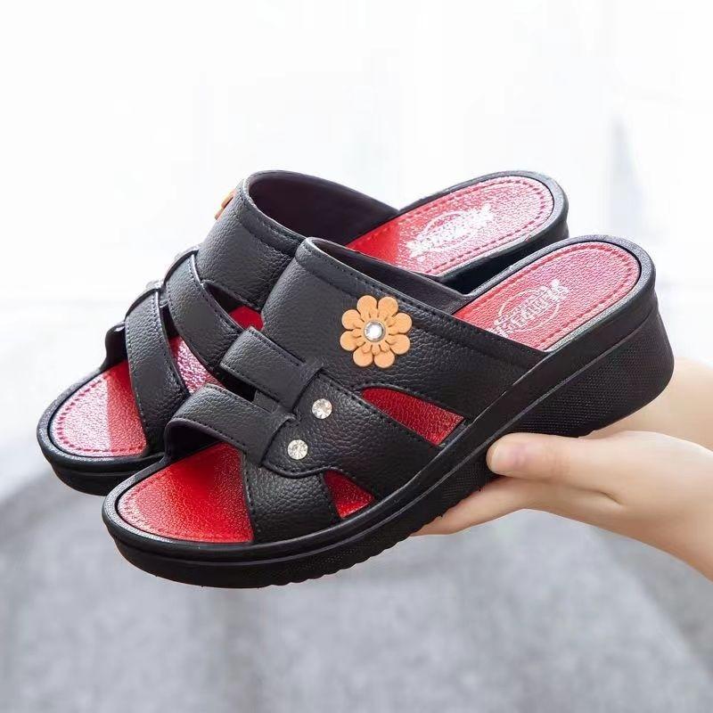 

Sandals and Slippers Women s Summer Casual Slope Heel Waterproof Platform Women s Women s Beach Sandals 36 чёрный