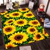 Bright Sunflower Pattern Rug, Nature-Inspired Design Non-slip Rug Suitable for Living Room and Bedroom Sofas.