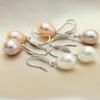 Bridal Natural Freshwater Pearl Earrings And Necklace Set,925 Silver Pearl Jewelry Set Wife Mother Gift White Pink Black