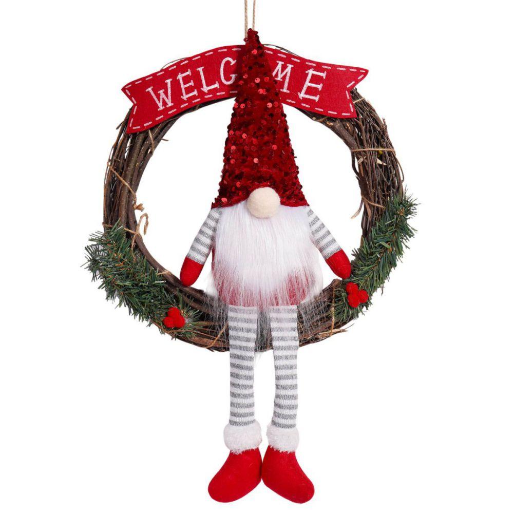 

Рождественский венок Венок из искусственных лоз Безликий старик Подвесная гирлянда для Нового года Рождества Навидад Украшения