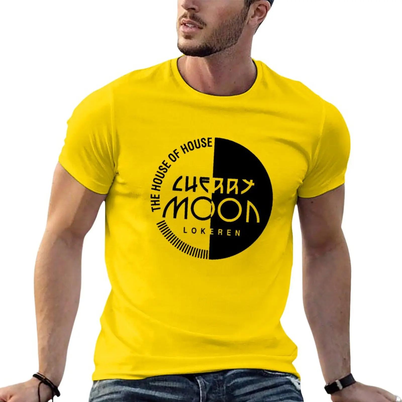 

Blanks Customs Customizeds Oversized T Shirt Men Cherry Moon Lokeren T-Shirt Men Clothing Sumemr Funny Style Cotton New fashion 4XL