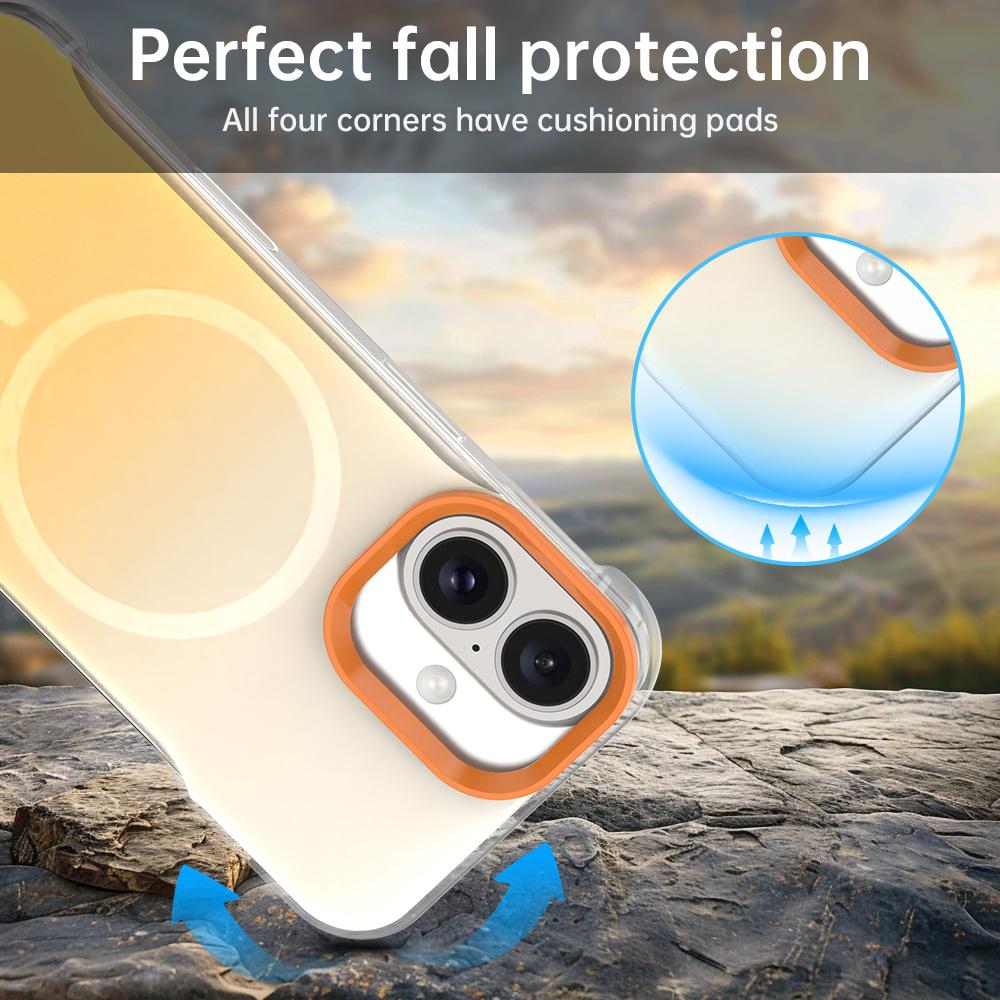 For iPhone 16 Plus Magnetic Case Gradient Design Borderless IMD TPU+PC+PET Phone Cover