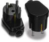 Uni-Schuko Angled Plug, 2P+Z 16A, 250V Black - Vt-301-0025
