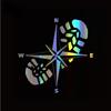 Three Ratels Car Sticker NSWE Compass Funny Car Decal Reflective 3D Stickers On Car Warning Sign Vinyl Car Styling Accessories