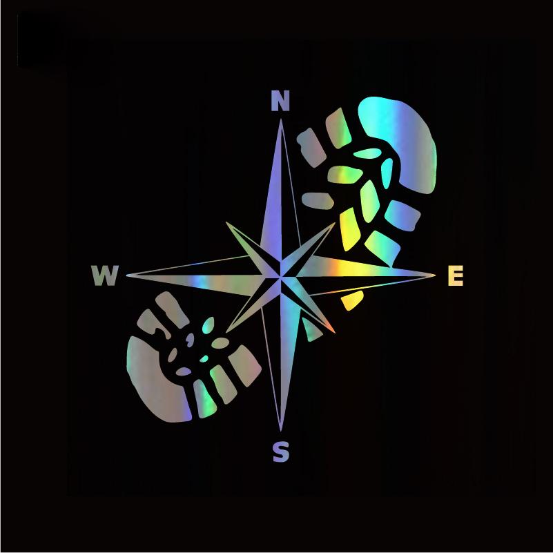 Three Ratels Car Sticker NSWE Compass Funny Car Decal Reflective 3D Stickers On Car Warning Sign Vinyl Car Styling Accessories