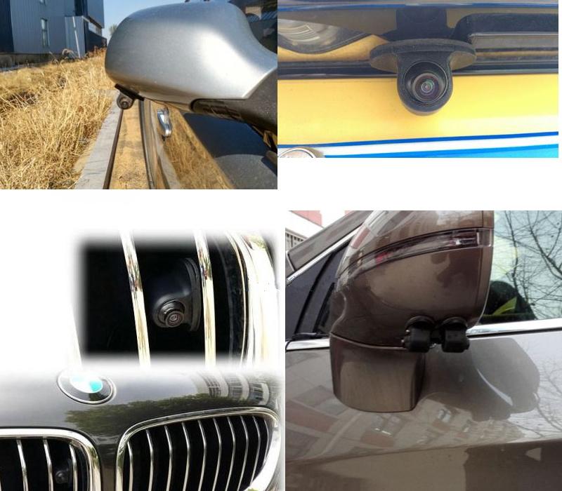 2 Pcs 360° HD Rotatable Adjuatable Waterproof Car Front Side Rearview Mirror Reverse Backup Camera Parking Kit