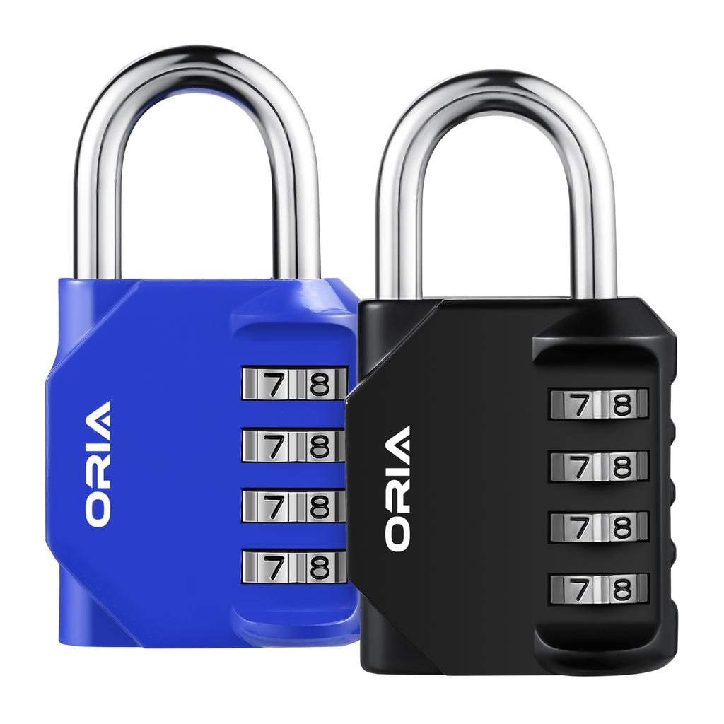 ORIA Combination Padlock 2PCS Password Locks 4 Digit Waterproof Outdoor Lock For Door Suitcase Bag Package Cabinet Locker Window