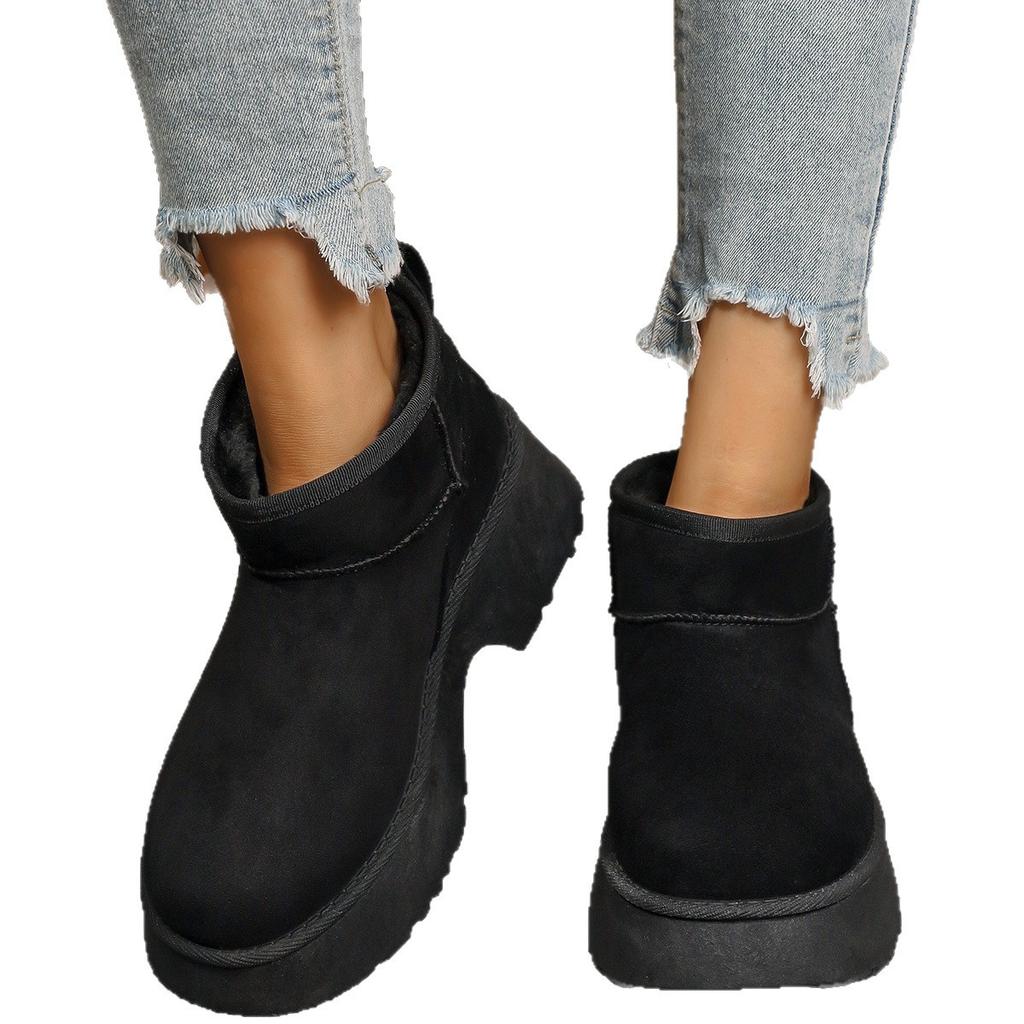 Thick-soled Snow Boots for Women's Winter New Velvet Thickened Casual Large Cotton Boots, Foot Cover and Warm Short Boots for Women