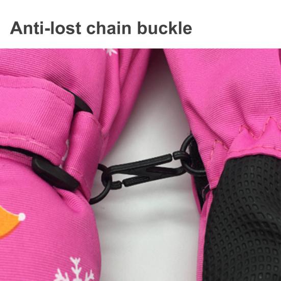 1 Pair Kids Snow Gloves Water Proof Adjustable Fastener Tape Hanging Buckle Windproof Riding Gloves for Daily Wear