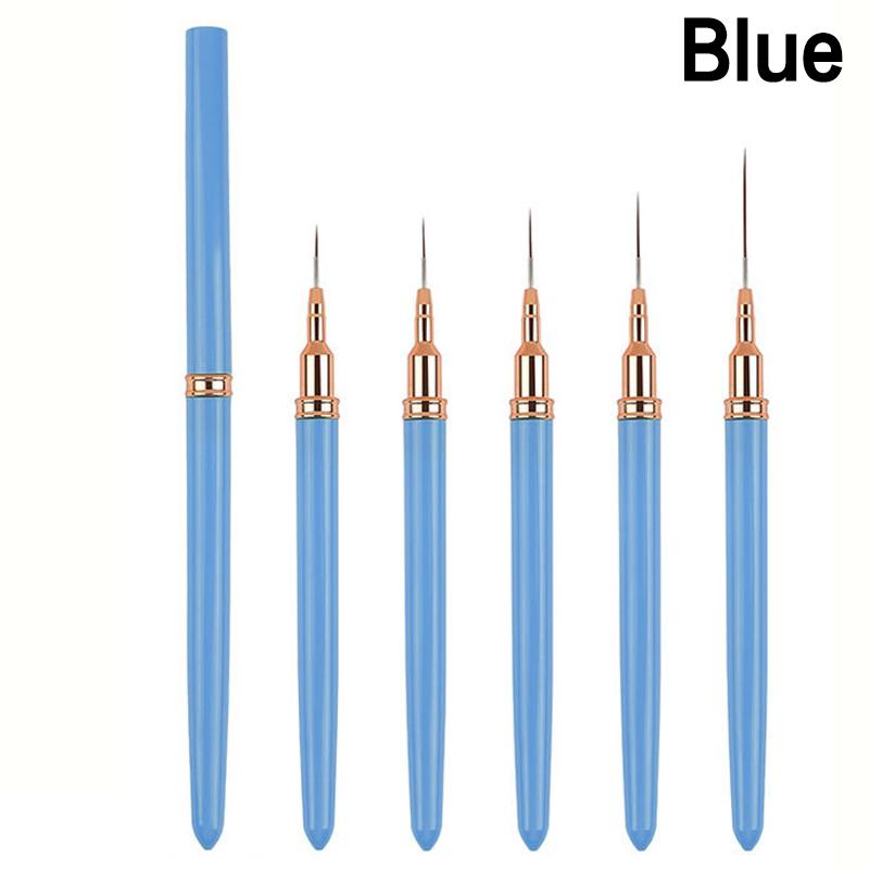

5Pcs/Set Professional Nail Art Liner Brushes Gel Striping Painting Design for Nails in Sizes 7/9/11/15/20mm синий
