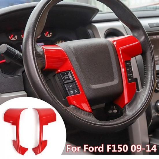 For F150 Raptor Steering Wheel Moulding Cover trims Accessories 2009-2014 Red