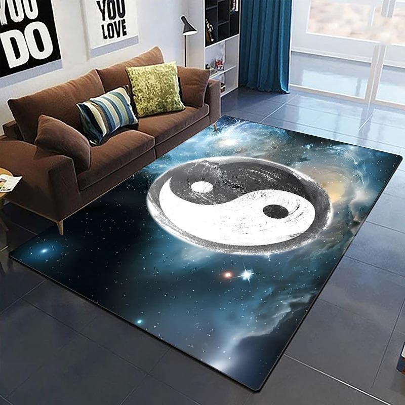 Modern Chinese Koi Tai Chi Eight Trigrams Yin Yang Pattern Chinese Cultural Elements Theme Living Room Carpet Bedroom Rug