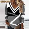 Women's Fashion Casual Long Sleeve V Neck Blouses & Shirts