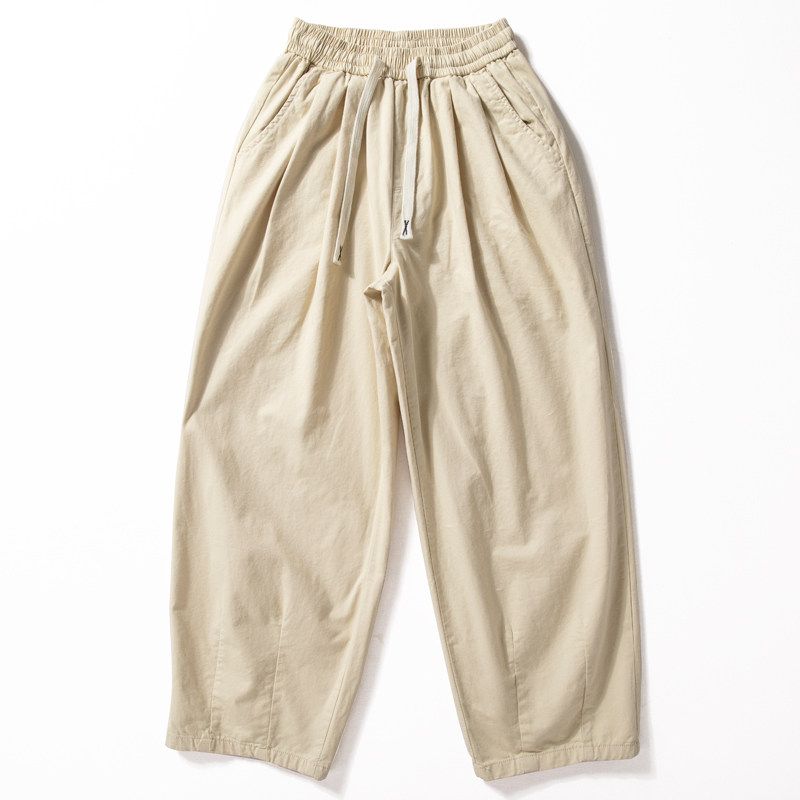 Pants Men's Spring & Fall Thin Pants Washed Pure Cotton Straight Casual Pants Retro Japanese Loose All-Match Wide Leg Pants Trendy