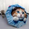 1pc Cat Print Auto-Fold Umbrella with One-Touch Open/Close - 8 Reinforced Ribs for Windproof Stability,  Yy251118121