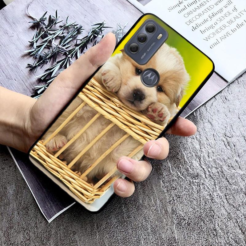 Custodia Carina per Telefono con Cuccioli di Cane per Motorola Moto G 5G G50 G60S G100 G Stylus G9 G8 G7 Power G Pure G8 Play G7 Plus G60