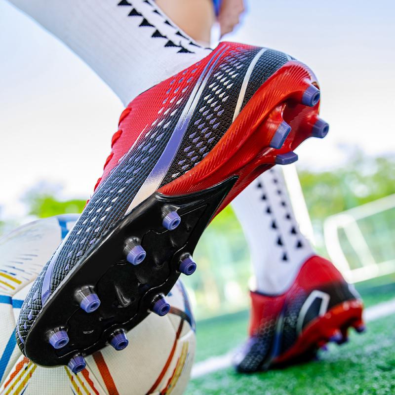 Unisex Football Boots Men's High -top Elastic Socks Mouth Leather Art Lawn Long Nail Football Shoes Children Big Size Football Boots