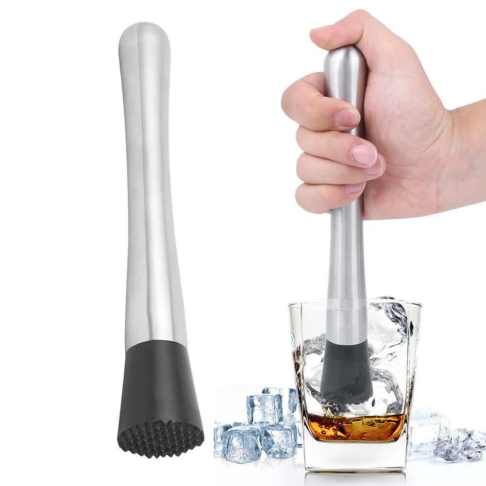 Stainless Steel Ice Crushing Rod Mixer Shaker Cocktail Muddler Barware Kitchen ToolsShort Handle