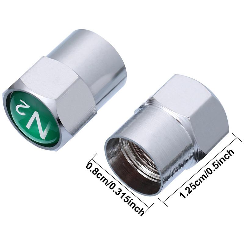 1000pcs Nitrogen N2 Logo Tire Valve Caps Chrome Plated Plastic Car TPMS Valve Stem Dust Covers Wheel Rim Accessories Wholesale