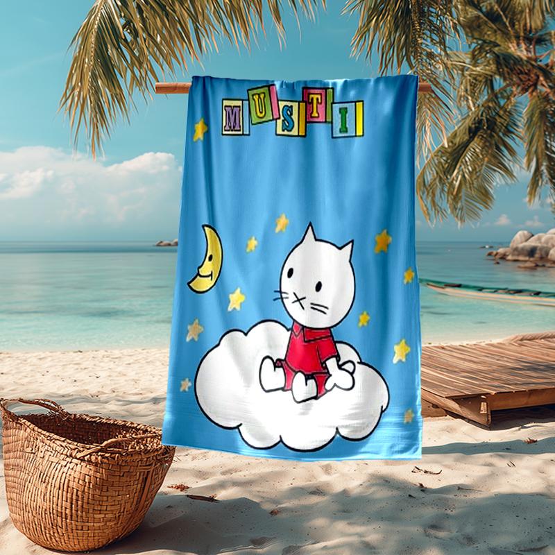 Ultra-Soft Beach Towel with Musti Theme,Ideal for Pool - Camping, Diving - Perfect Travel Essential, Vibrant Beach Towel.