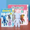 23CM Violent Fluid Bear Set Children's Handmade DIY White Embryo Graffiti Material Tool Kit Creative Home Decoration
