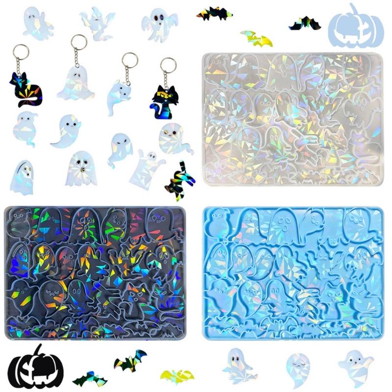 Silicone Specter Bat Cat Holographic Molds Light Shadow Earrings Pendant Mold DIY Ornaments Jewelry Epoxy Crafting Mold