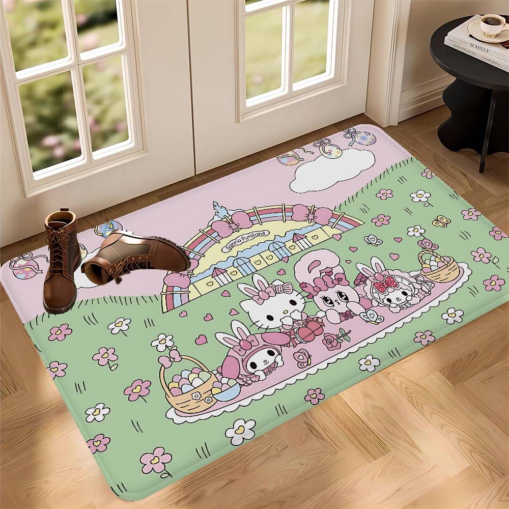 

Cute Pink Esther Bunny Entrance Door Mat Washable Non-Slip Living Room Sofa Chairs Area Mat Kitchen Welcome Doormat 50x80cm