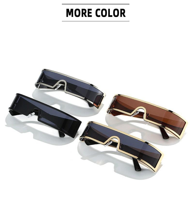 Futuristic Integrated Mirror Design Sunglasses – Trendy European & American Street Style Sun Protection.