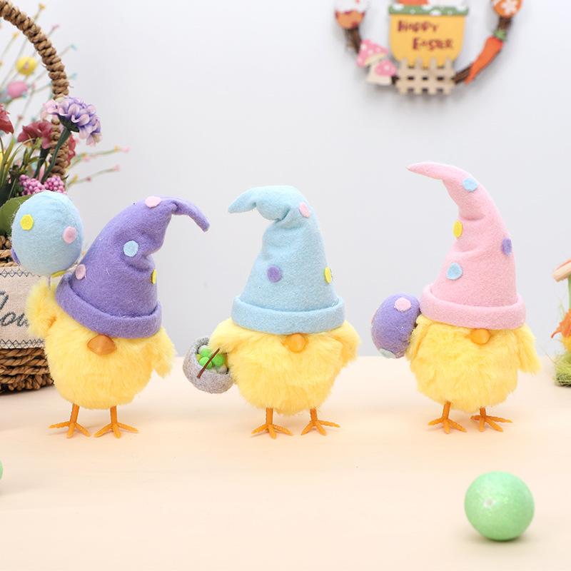 1-5PCS Easter Decor Instagram Cute Egg Chick Doll Ornament Festival Party Gift Home Decoration Seasonal Display