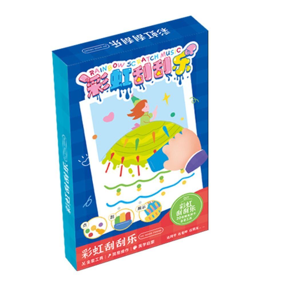Drawing Papers Squeegee Art Kids Paint Kit Animal Pattern Painting Art Supplies DIY Rainbow Scratch Art DIY Material