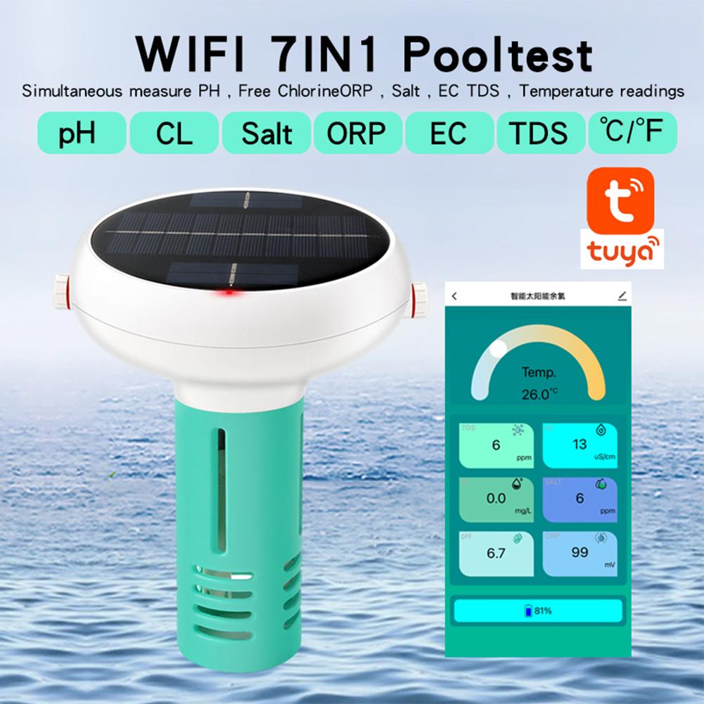 Tuya ZigBee Intelligent Chlorin Meter 7 IN 1 PH/ORP/EC/TDS/Temp/CL/Salt Test Meter Test Meter Swimming Pool Water Analyzer