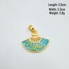 Drip Oil & Tassel Fan Pendant Necklace - Copper-Plated Gold DIY Jewelry Accessory