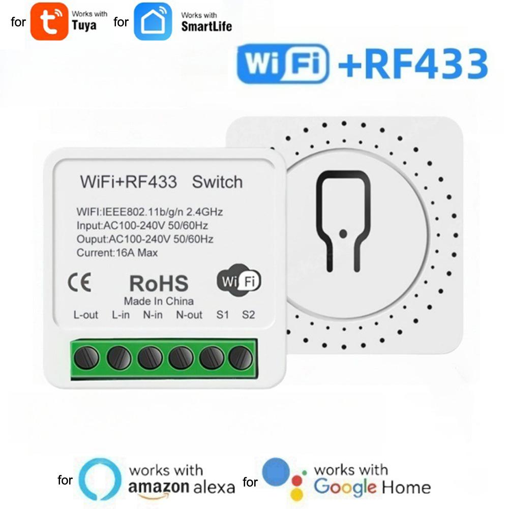 

1 Pcs For Tuya WIFI+RF433 16A Smart Switch Compatible-Bluetooth Remote Control Switch Home Accessories