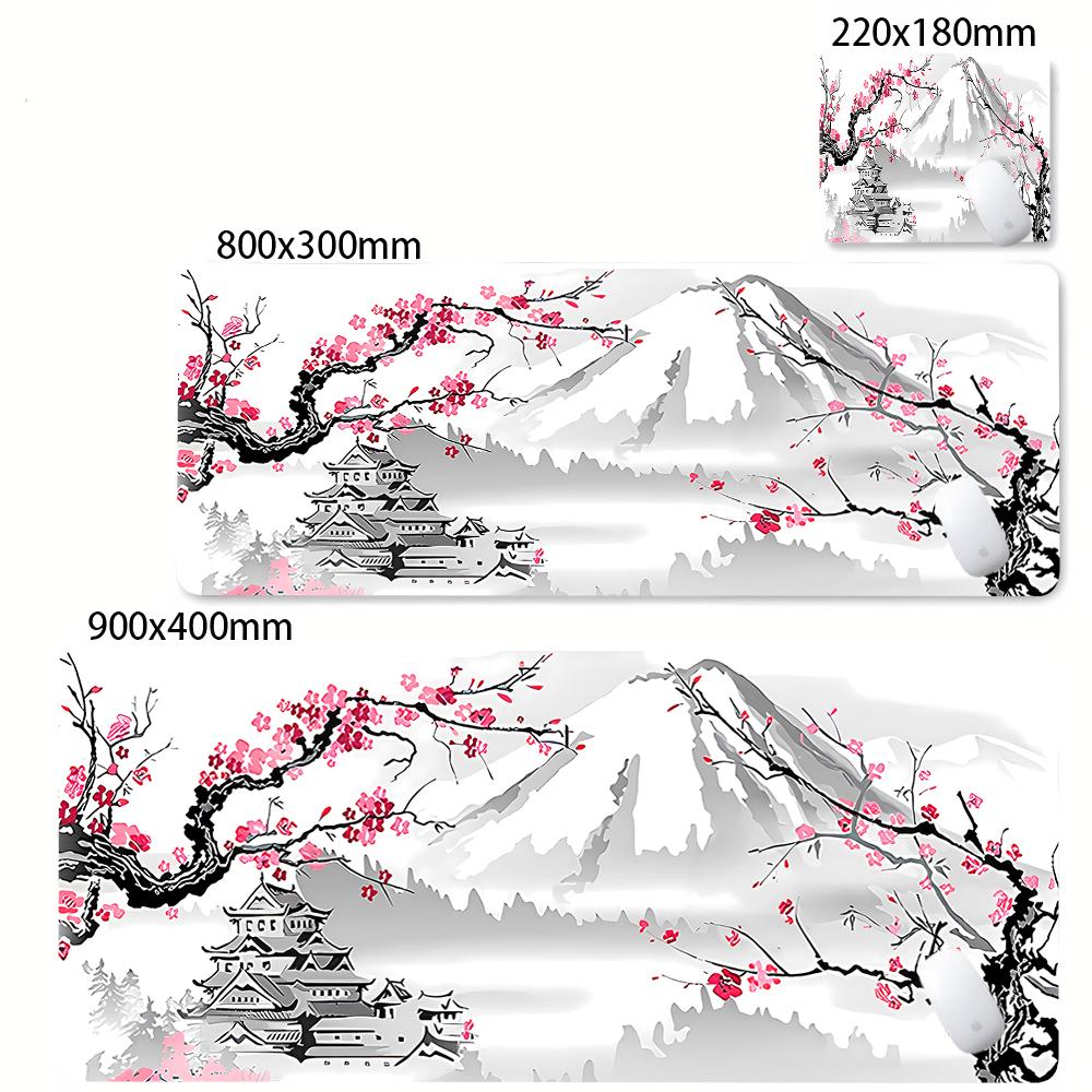 Sakura Scenery Mouse Pad Large AntiSlip Rubber Gaming Mousepad Durable Desk Mat Thick Seam Edge Suitable for Office and Gaming