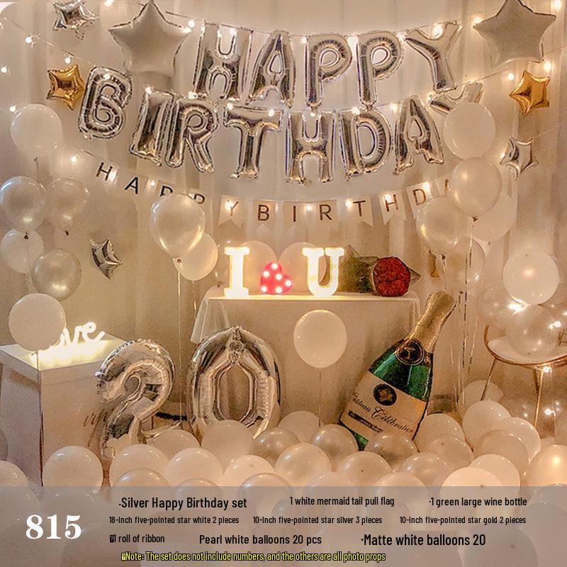 Romantic Birthday Balloon Set: High-End Decorations for Boyfriend or Girlfriend