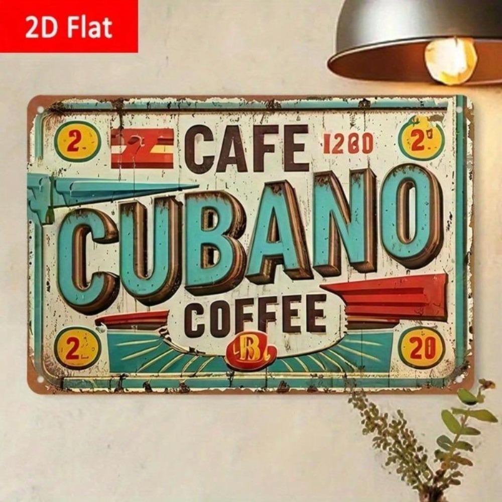 Metal Coffee Wall Sign 2D Kitchen Bar Decor