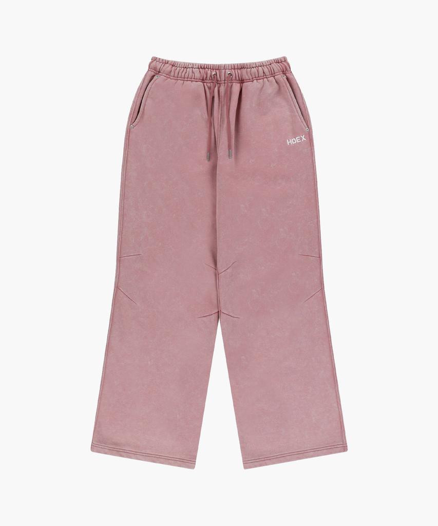 H Dex Faded Wash Main Logo Wide Sweatpants (Pink)
