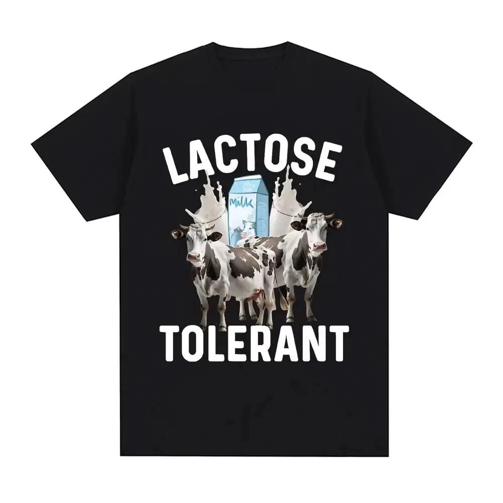 Lactose Intolerant Funny Meme Tee Shirt Men Womens Vintage Casual Short Sleeve Tshirt Humor T Shirt Tops Harajuku