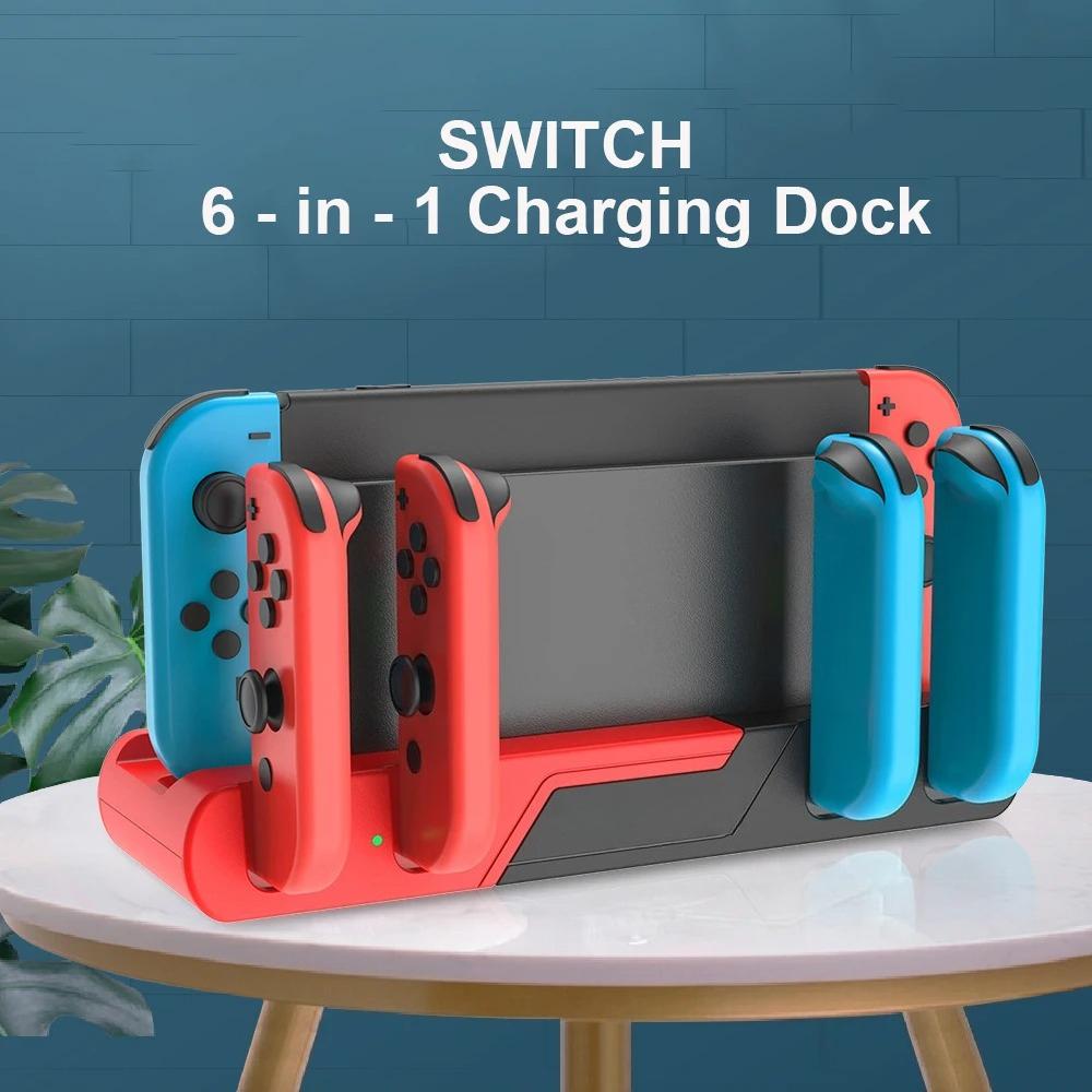 Joycon Charging Dock for Nintendo Switch and OLED with Daul Game Card Slot and Usb Hub Game Controller Charging Stand for Switch