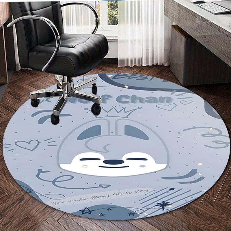 1pc Kpop Team7 Design Printed Area Round Carpet for Bedroom Living Room Home Decor Rugs Mat Non Slip Mat Rug for Bedside